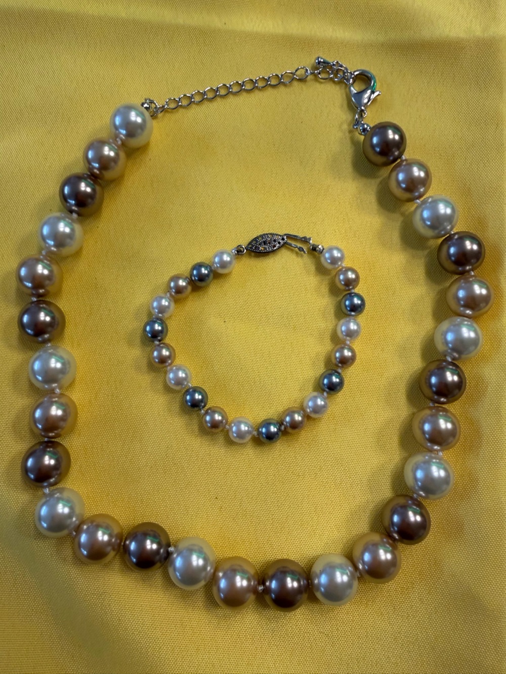 Park Lane Multicolor Pearl Necklace & Bracelet Set